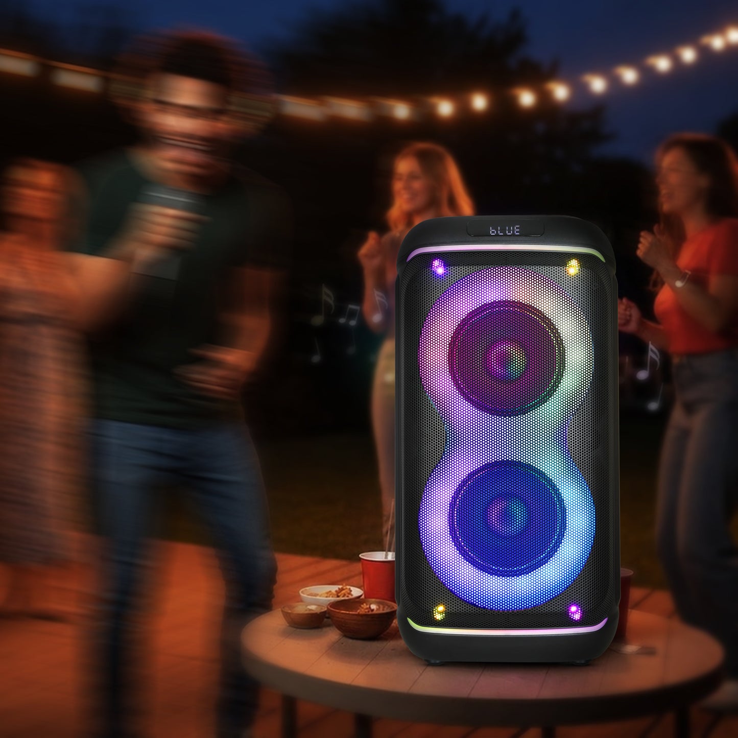 KB ELEMENTS Karaoke Speaker with Dual 6" Subwoofers & 2 Wireless VHF Microphones (EA102KB)