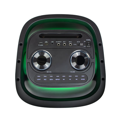 KB ELEMENTS Karaoke Speaker with 2-Wheel Trolley, Dual 8" Subwoofers & Wireless Microphones (EA104KB)