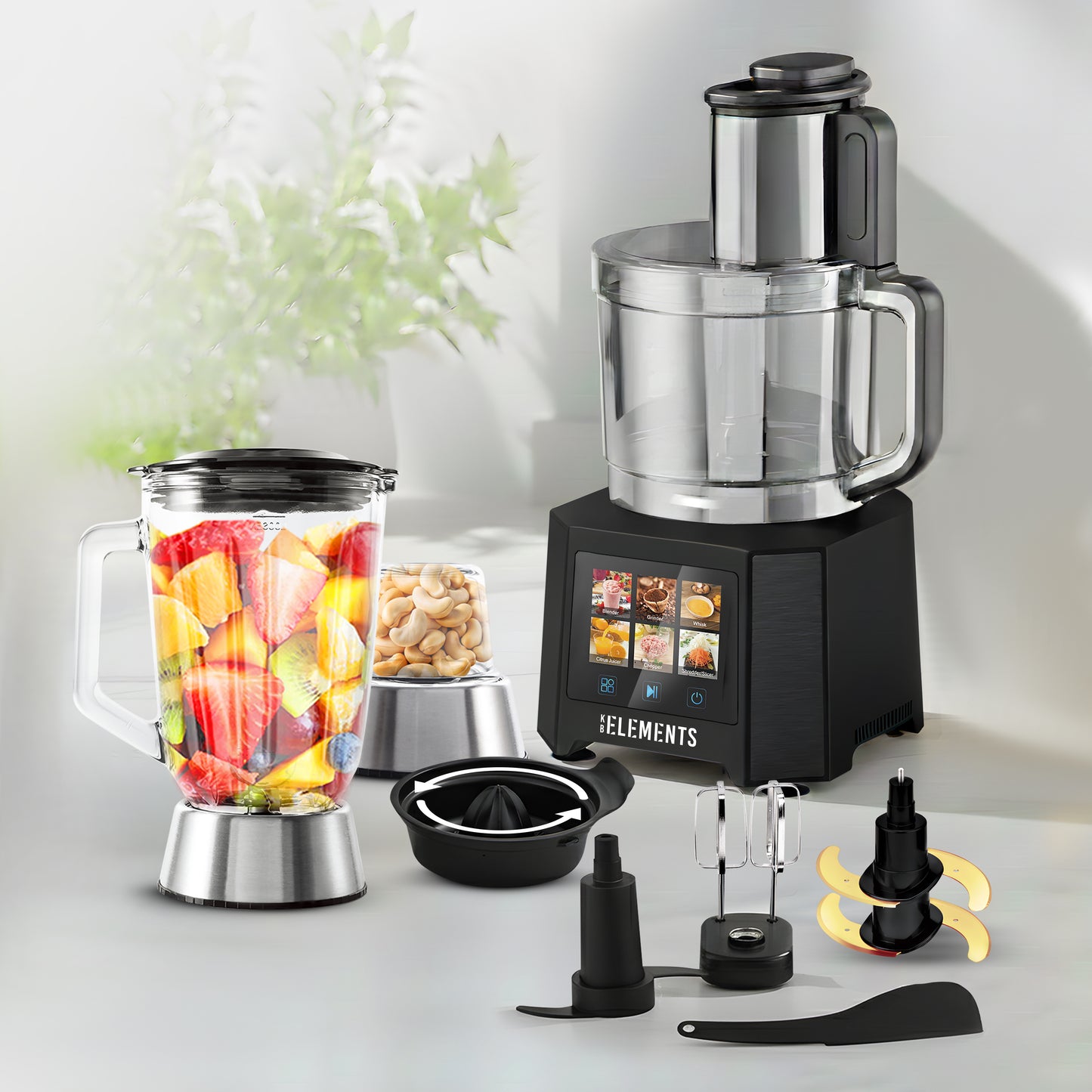 KB ELEMENTS 3L Multifunction Food Processor "WonderChef" –  1000W (ELK305FP-B)