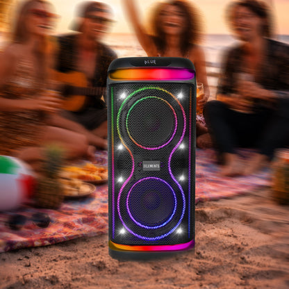 KB ELEMENTS ELITE Karaoke Speaker with 2-Wheel Trolley, Dual 8" Subwoofers & Wireless Microphones (EA106KB)