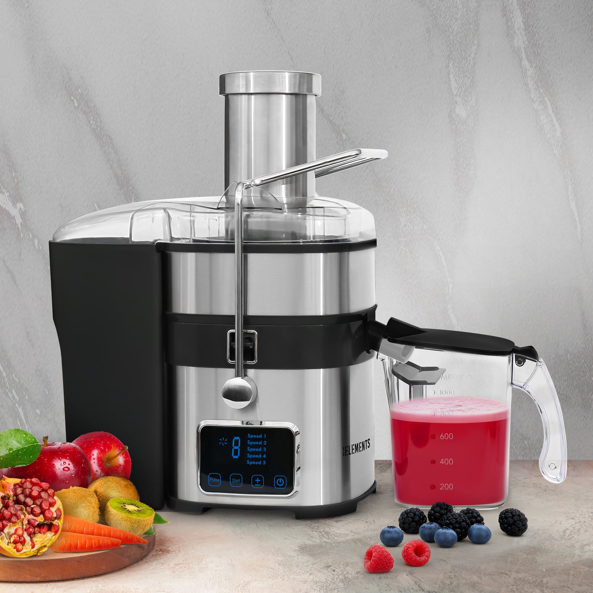 KB ELEMENTS Electric Multifunction Stainless Steel Juicer 800W – Juicy (ELK302J)