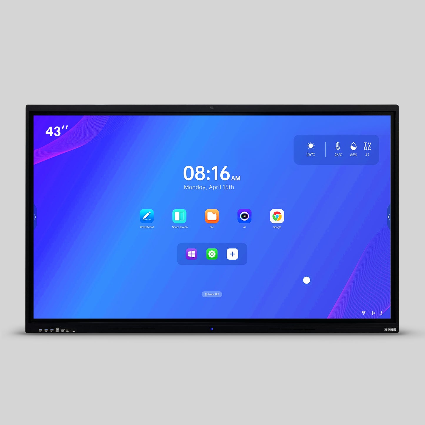 KB ELEMENTS 43" LED Interactive Flat Panel (ELT43PDE)