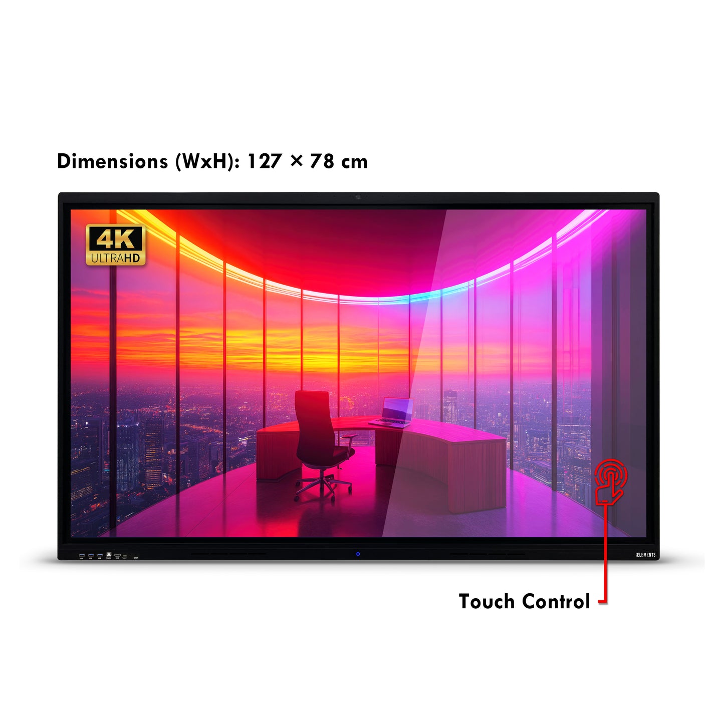 KB ELEMENTS 55" LED UHD 4K Interactive Flat Panel – Touch Smart Display (ELT55P14DE)