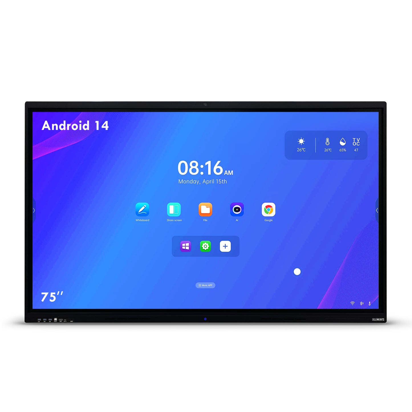 KB ELEMENTS 75" LED UHD 4K Interactive Flat Panel – Touch Smart Display (ELT75P14DE)