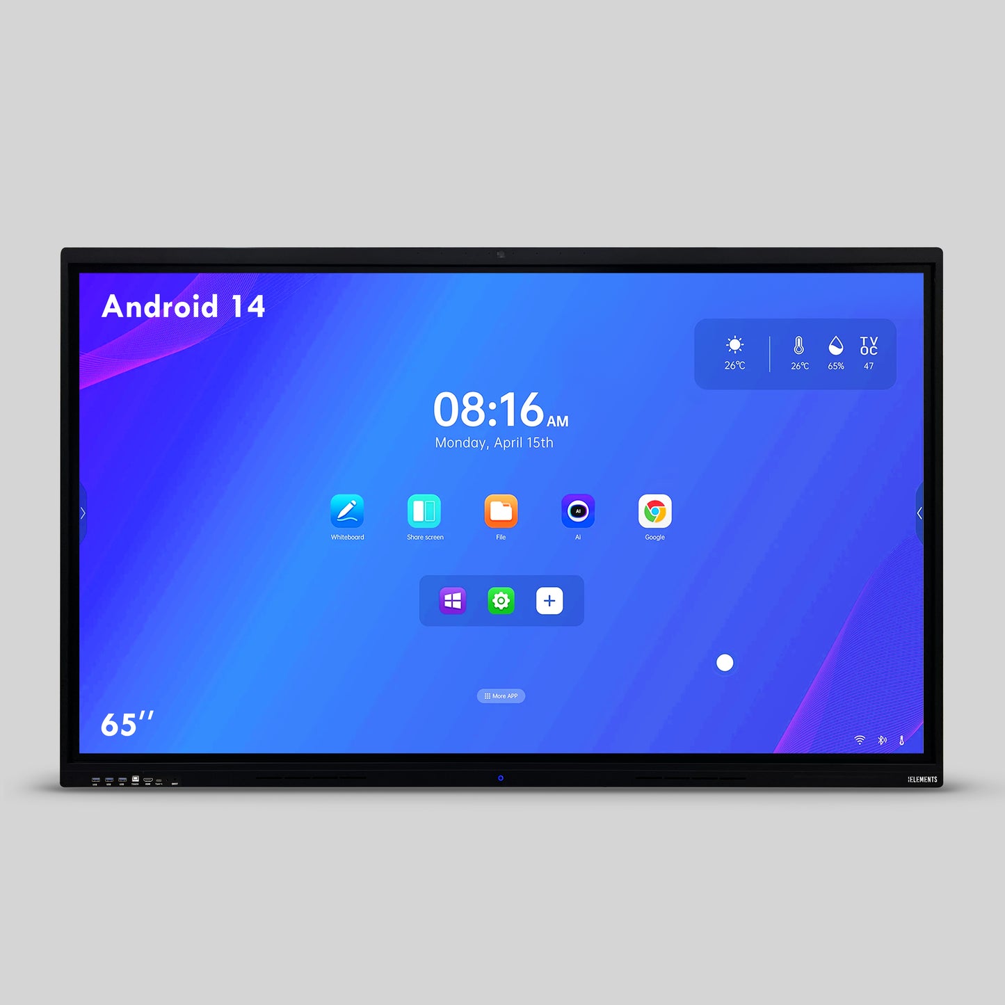 KB ELEMENTS 65" LED UHD 4K Interactive Flat Panel – Touch Smart Display (ELT65P14DE)