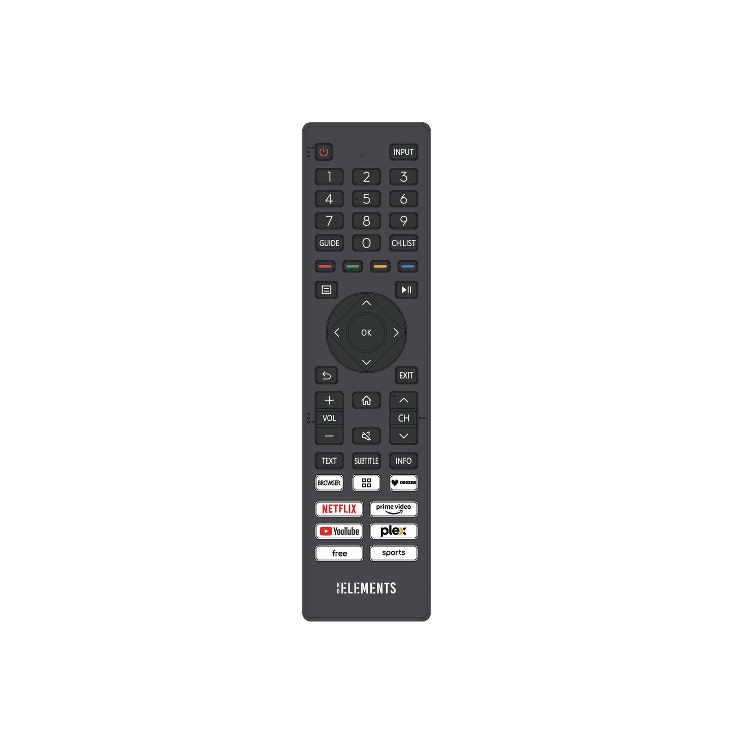 KB ELEMENTS Advanced Smart Remote for VIDAA TVs – Motion & Pointer Navigation
